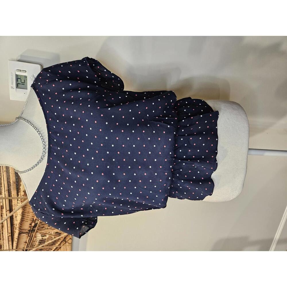 GAP Navy Polka Dot Blouse